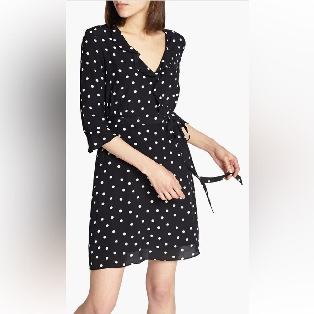 Sanctuary Eye Candy Dotted Faux Wrap Mini Dress Polka Dots Women’s Size Medium